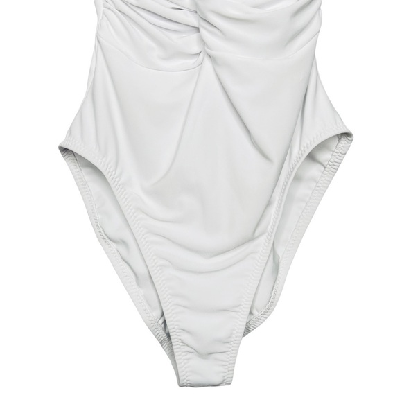 Norma Kamali Twist Mio One-Piece Swimsuit White Size S NWT - Picture 11 of 14